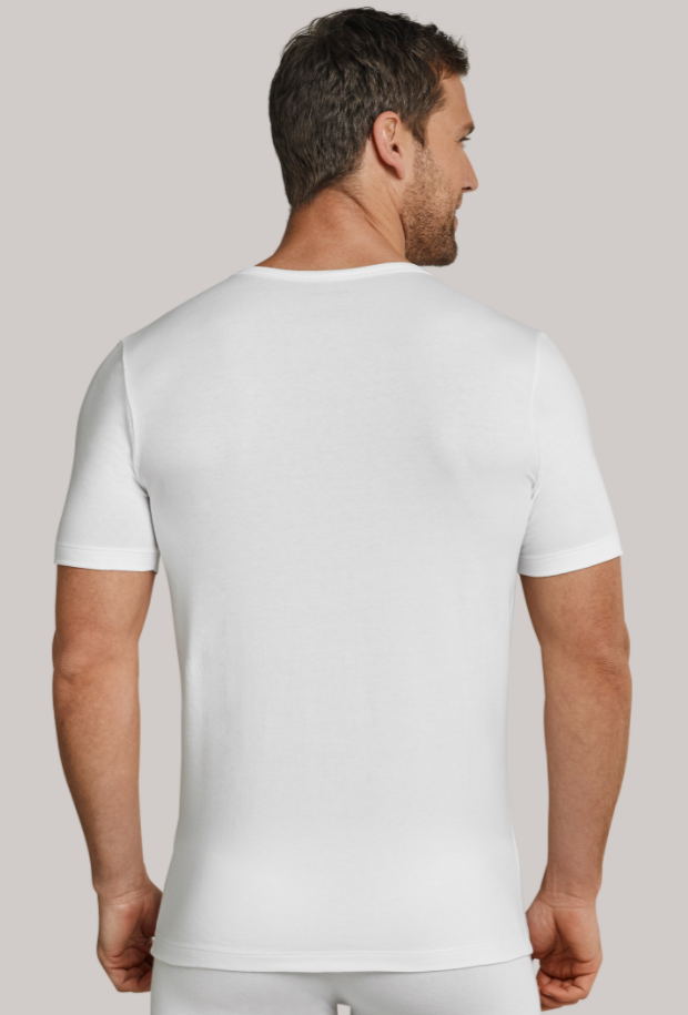 Schiesser 95/5 t-shirt ronde hals in wit en zwart verkrijgbaar