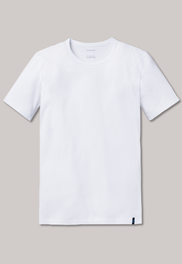 Schiesser 95/5 t-shirt ronde hals in wit en zwart verkrijgbaar