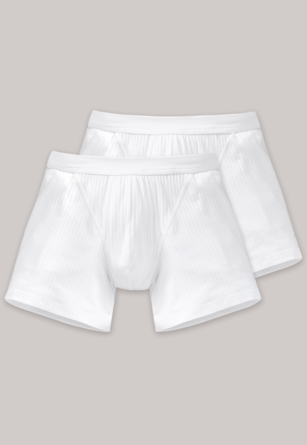 Schiesser Authentic short, 2 pack in wit en zwart verkrijgbaar