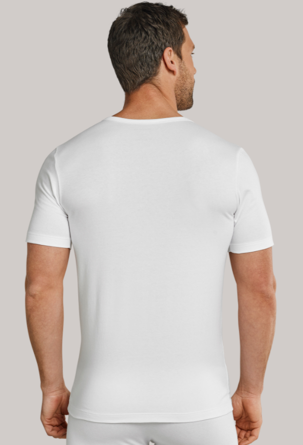 Schiesser 95/5 t-shirt v-hals, in wit en zwart verkrijgbaar