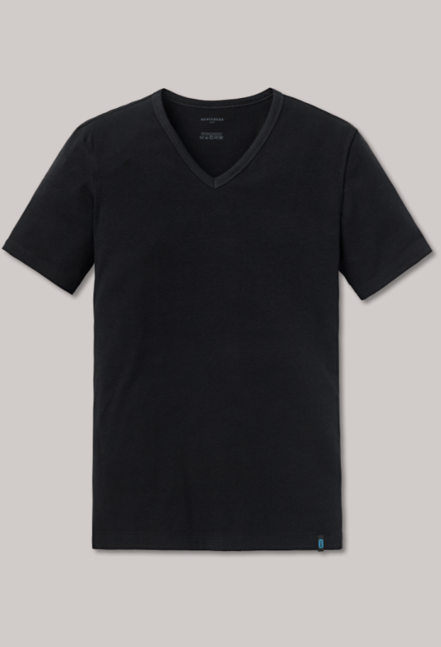Schiesser 95/5 t-shirt v-hals, in wit en zwart verkrijgbaar