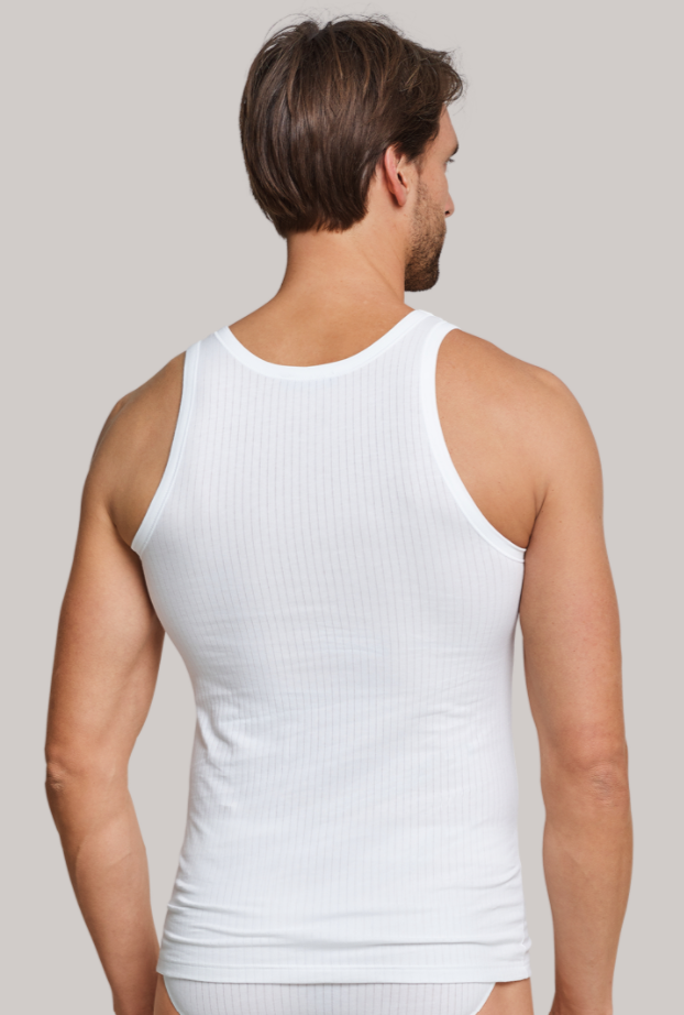 Schiesser Authentic hemd, 2 pack in wit en zwart verkrijgbaar