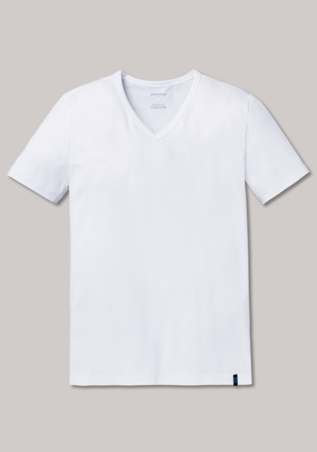 Schiesser 95/5 t-shirt v-hals, in wit en zwart verkrijgbaar