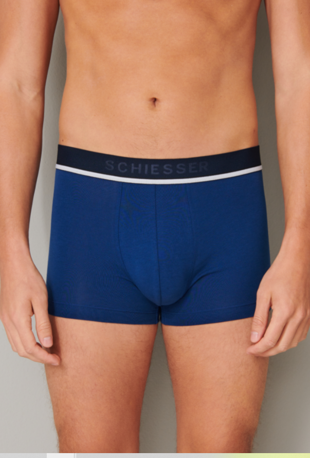 Schiesser 95/5 short, 3-pack, donkerblauw, zwart, kobalt blauw