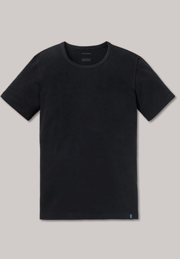 Schiesser 95/5 t-shirt ronde hals in wit en zwart verkrijgbaar